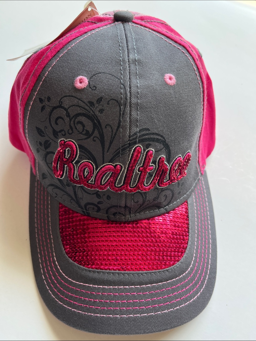 Realtree Kids Hot Pink & Gray Sequin Baseball Hat
